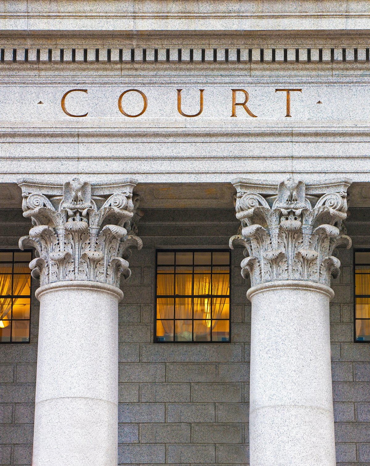 Courthouse facade with columns